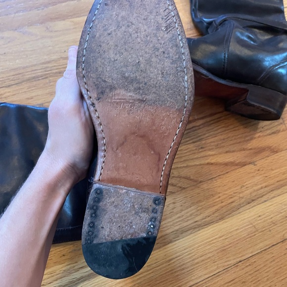 Frye Dorado Dark Brown Leather Boots, great condition, size 6. Retails for $590. - Picture 8 of 12